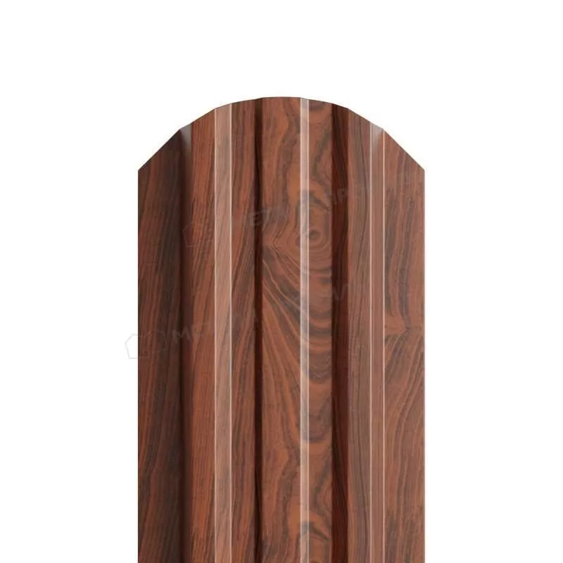 Штакетник Металл Профиль LANE-O (полукруглый верх) ECOSTEEL Matt 0,5 мм Мореный Дуб купить в екатеринбурге