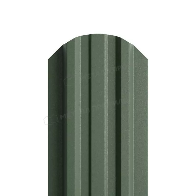 Штакетник Металл Профиль LANE-O (полукруглый верх) VikingMP 0,45 мм RAL 6007 бутылочно-зеленый купить в екатеринбурге