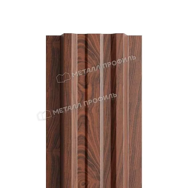 Штакетник металлический МЕТАЛЛ ПРОФИЛЬ LАNE-T 16,5х99 (ECOSTEEL-01-МореныйДуб-0.5) купить в екатеринбурге