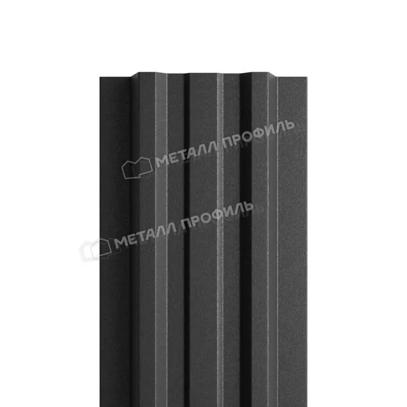 Штакетник Металл Профиль LANE-Т (прямой) VikingMP 0,45 мм RAL 9005 черный купить в екатеринбурге