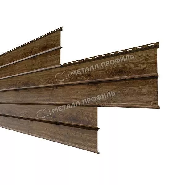 Сайдинг МЕТАЛЛ ПРОФИЛЬ Lбрус-XL-Н-14х335 (ECOSTEEL_MA-12-Античный Дуб-0.45) купить в екатеринбурге