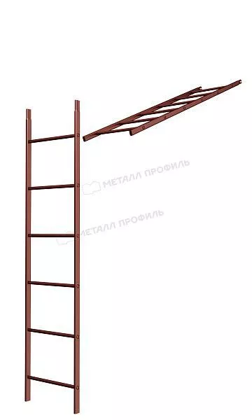 Лестница кровельная стеновая МП дл. 1860 мм без кронштейнов (3011)_1шт и метизы купить в екатеринбурге