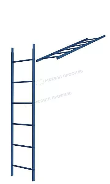 Лестница кровельная стеновая МП дл. 1860 мм без кронштейнов (5005)_1шт и метизы купить в екатеринбурге
