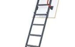 Складная металлическая чердачная лестница с поручнем Fakro LMK 70х120х280 см