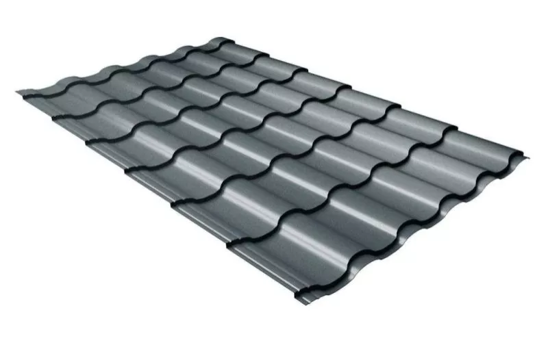 Металлочерепица Grand Line Kredo 0.5 Satin Matt TX RAL 7016 антрацитово-серый купить в екатеринбурге