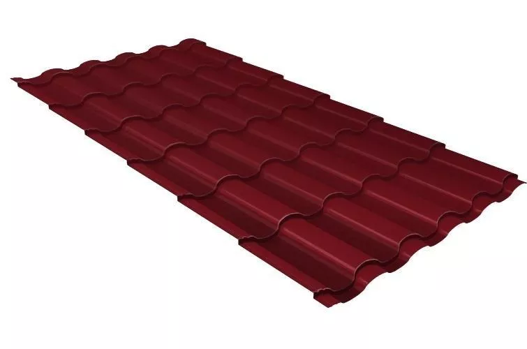 Металлочерепица Grand Line Kredo 0.5 PurLite Matt RAL 3005 красное вино купить в екатеринбурге