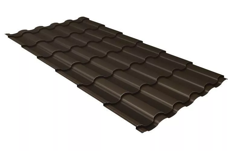 Металлочерепица Grand Line Kredo 0.5 Satin Matt TX RR 32 темно-коричневый купить в екатеринбурге