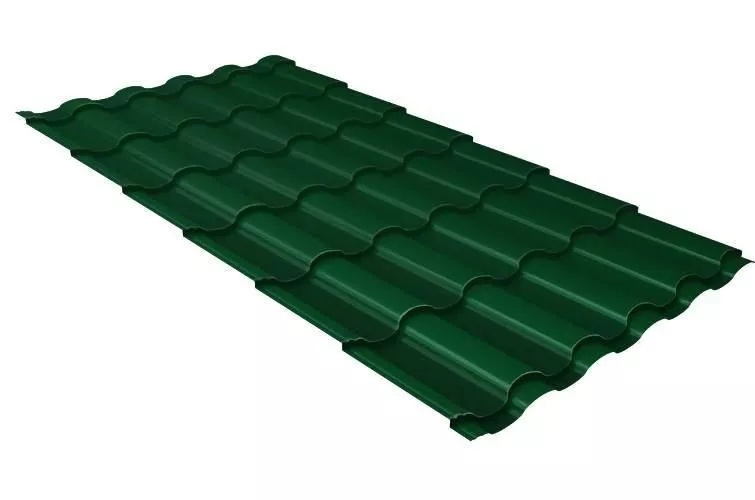 Металлочерепица Grand Line Kredo 0.5 PurLite Matt RAL 6005 зеленый мох купить в екатеринбурге