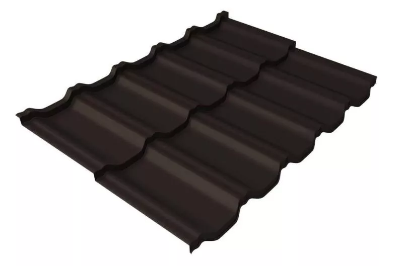Металлочерепица Grand Line Kvinta Uno 0,5 Satin Matt TX RR 32 темно-коричневый купить в екатеринбурге