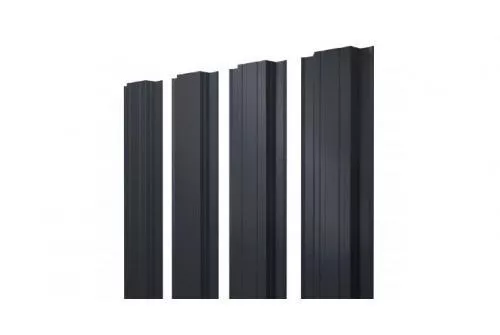 Штакетник Grand Line Прямоугольный 0,45 PE Double RAL 7024 Мокрый асфальт купить в екатеринбурге