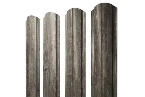Штакетник Grand Line Slim Полукруглый фигурный 0,45 Print Elite Nordic Wood Северное дерево купить в екатеринбурге