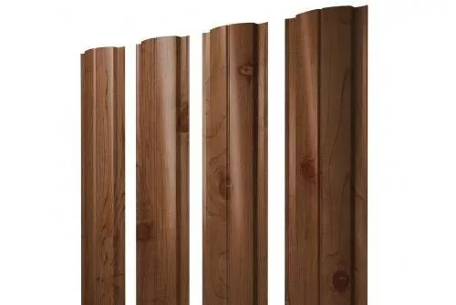 Штакетник Grand Line Slim Полукруглый 0,45 Print Elite Nutwood Орех купить в екатеринбурге