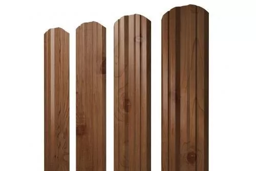 Штакетник Grand Line Twin фигурный 0,45 Print Elite Nutwood Орех купить в екатеринбурге