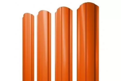 Штакетник Grand Line Slim Полукруглый фигурный 0,45 PE RAL 2004 Оранжевый купить в екатеринбурге
