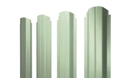 Штакетник Grand Line П-образный А фигурный 0,45 PE RAL 6019 Бело-зеленый. Артикул: Pobr_Krug_147