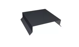 Парапетная крышка прямая 150мм 0,5 GreenCoat Pural BT с пленкой RR 23 темно-серый (RAL 7024 мокрый асфальт) (2,5м). Артикул: 36495