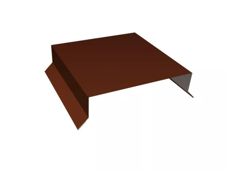 Парапетная крышка прямая 100мм 0,5 Satin с пленкой RAL 3009 оксидно-красный (3м) купить в екатеринбурге