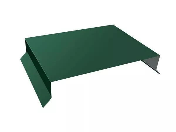 Парапетная крышка прямая 200мм 0,5 GreenCoat Pural BT с пленкой RR 11 темно-зеленый (RAL 6020 хромовая зелень) (2м) купить в екатеринбурге