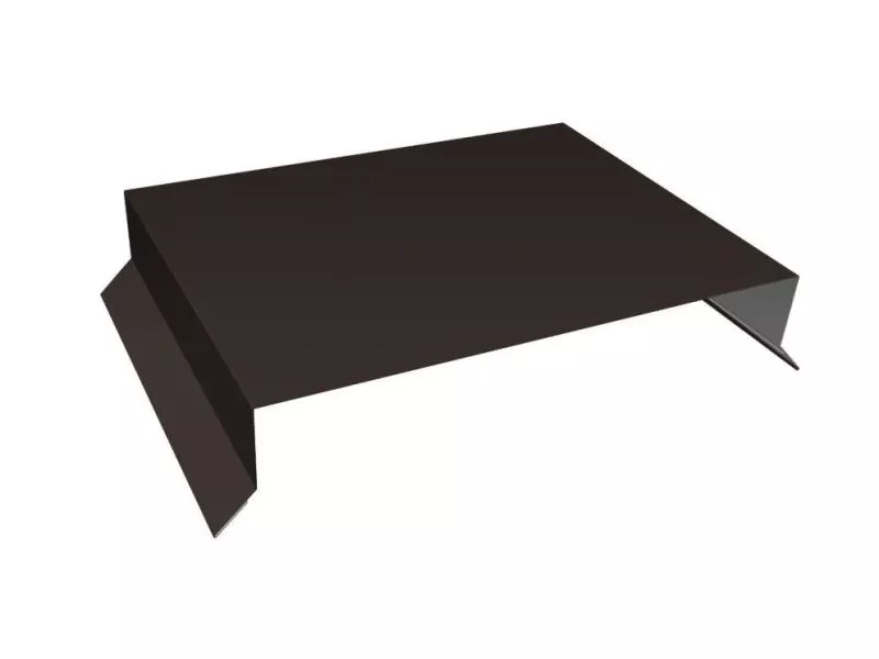 Парапетная крышка прямая 100мм 0,5 Satin с пленкой RR 32 темно-коричневый (2,5м) купить в екатеринбурге