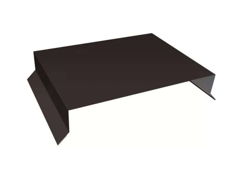 Парапетная крышка прямая 200мм 0,5 Satin с пленкой RR 32 темно-коричневый (3м) купить в екатеринбурге