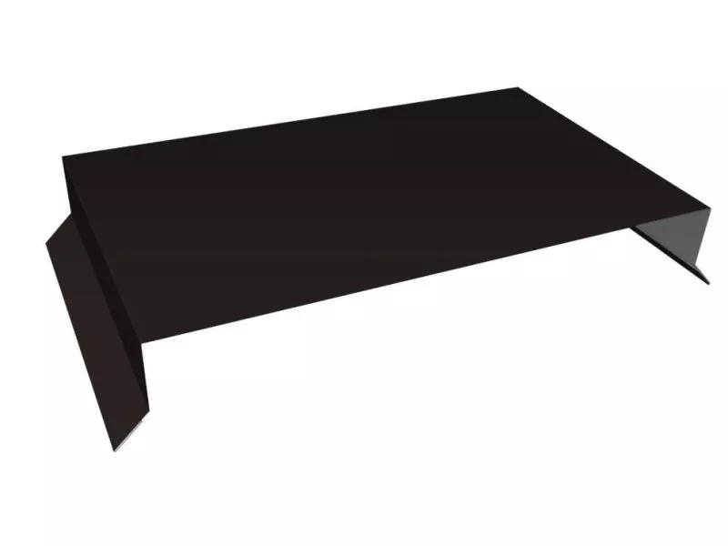 Парапетная крышка прямая 250мм 0,5 Satin Matt TX RAL 9005 черный (2м) купить в екатеринбурге