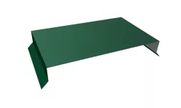 Парапетная крышка прямая 390мм 0,5 GreenCoat Pural BT с пленкой RR 11 темно-зеленый (RAL 6020 хромовая зелень) (3м). Артикул: 36634