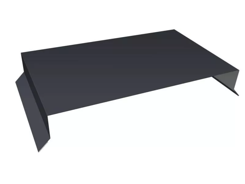 Парапетная крышка прямая 390мм 0,5 Satin с пленкой RAL 7024 мокрый асфальт (2,5м) купить в екатеринбурге