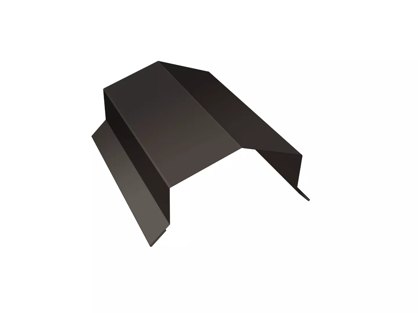 Парапетная крышка угольная 150мм 0,5 Satin с пленкой RR 32 темно-коричневый (2,5м) купить в екатеринбурге