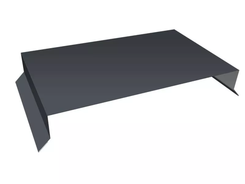 Парапетная крышка прямая 390мм 0,7 PE с пленкой RAL 7024 мокрый асфальт (2м) купить в екатеринбурге