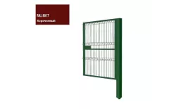 Калитка с сеткой 3D Гиттер проф труба 40*20 Ш-1000 В-1900 со столбом 60х60х3000 ППК RAL 8017. Цена: 9940 руб. Артикул: Yuventa_Kalitka_15_1