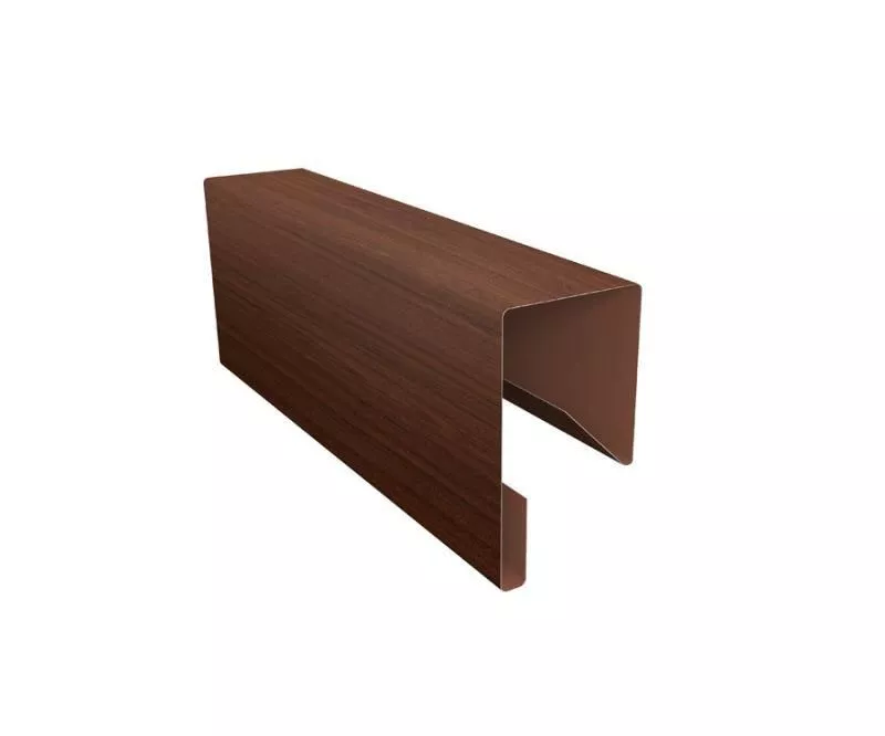 Планка П-образная заборная 17 0,45 Print Elite Choco Wood TwinColor (2,5м) купить в екатеринбурге