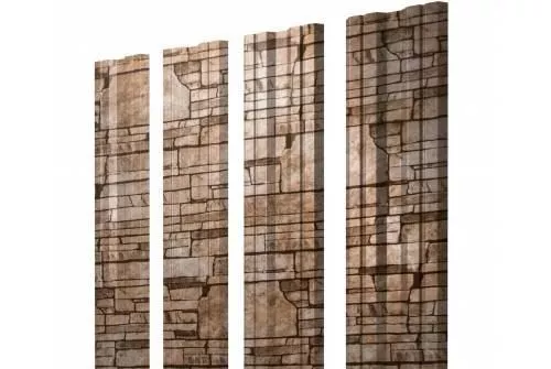 Штакетник Grand Line Twin 0,45 Print Elite Sand Stone Камень песчаник купить в екатеринбурге