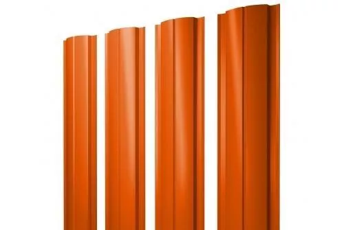 Штакетник Grand Line Slim Полукруглый 0,45 PE RAL 2004 Оранжевый купить в екатеринбурге