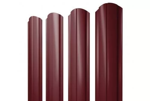 Штакетник Grand Line Slim Полукруглый фигурный 0,5 Quarzit Lite  RAL 3005 Красное вино купить в екатеринбурге