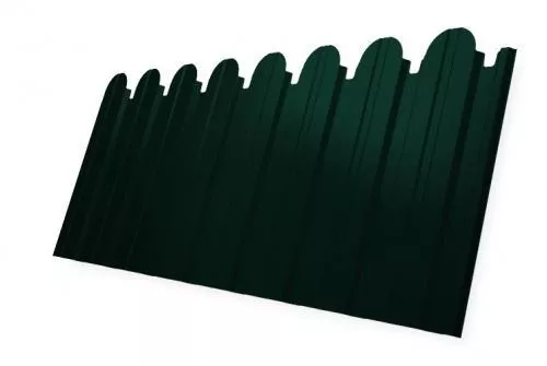 Профнастил C10 B для забора фигурный Grand Line Drap 0,45 мм RAL 6005 Зеленый мох купить в екатеринбурге