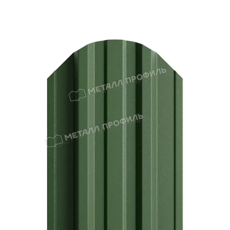 Штакетник Металл Профиль TRAPEZE-O (Закругленный) VikingMP 0,45 мм RAL 6007 Бутылочно-зеленый купить в екатеринбурге