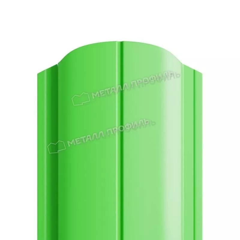 Штакетник Металл Профиль ELLIPSE-O (Закругленный) NormanMP 0,5 мм RAL 6018 желто-зеленый купить в екатеринбурге
