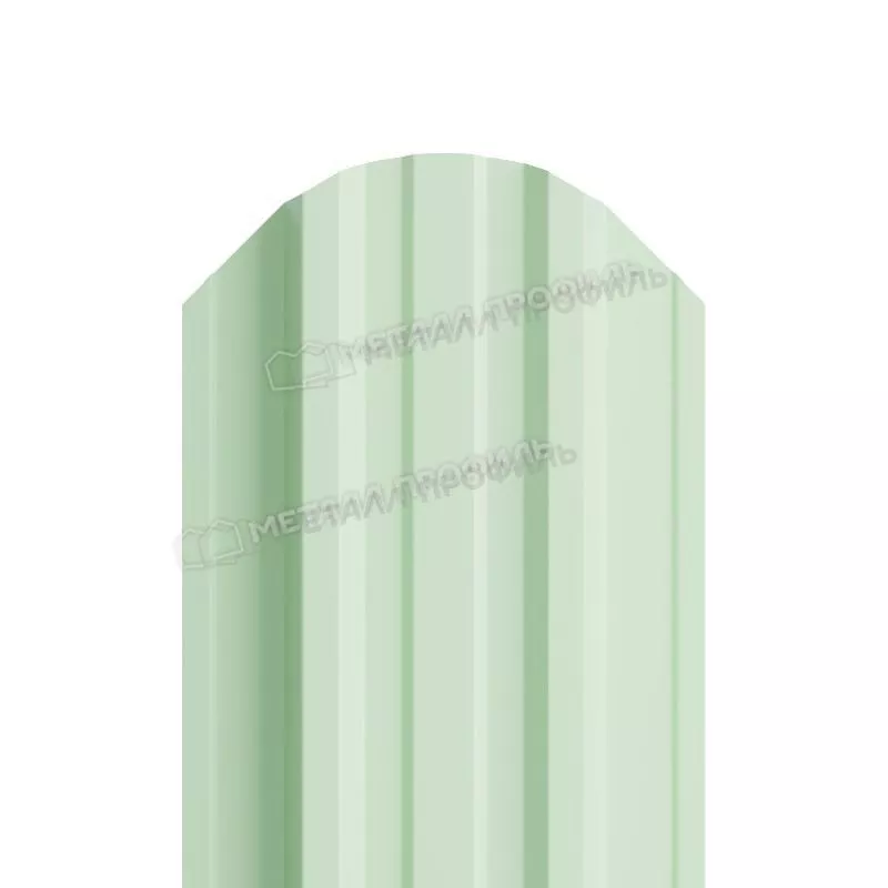 Штакетник Металл Профиль TRAPEZE-O (Закругленный) NormanMP 0,5 мм RAL 6019 Бело-зеленый купить в екатеринбурге