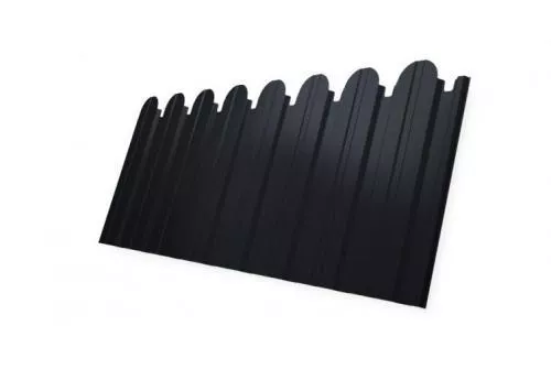 Профнастил C10 B для забора фигурный Grand Line Satin Мatt 0,5 мм RAL 7024 Мокрый асфальт купить в екатеринбурге