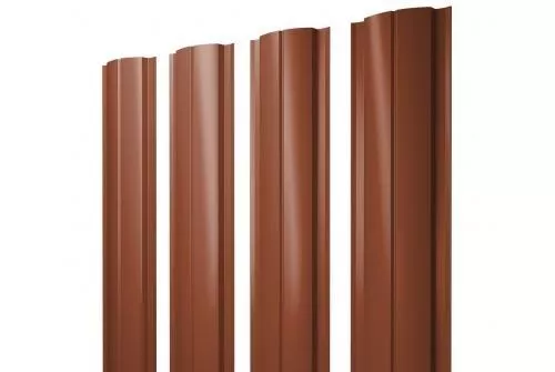Штакетник Grand Line Slim Полукруглый 0,5 Satin RAL 8004 Терракота купить в екатеринбурге