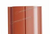 Штакетник Металл Профиль ELLIPSE-Т (Прямой) PURETAN 0,5 мм RAL 8004 Терракота – Купить оптом и в розницу