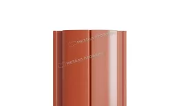 Штакетник Металл Профиль ELLIPSE-Т (Прямой) PURETAN 0,5 мм RAL 8004 Терракота. Артикул: MP_Sht_286