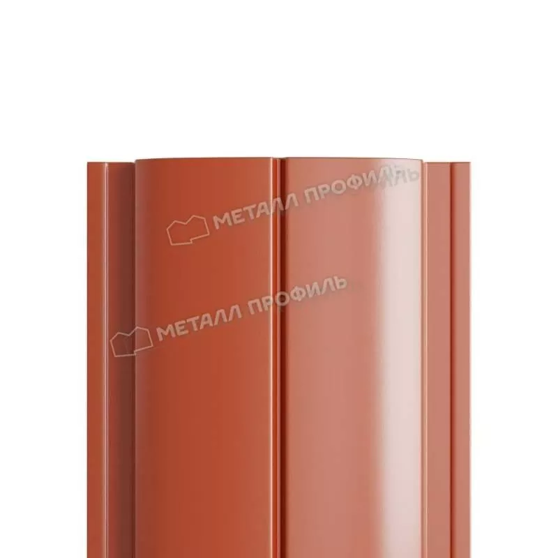 Штакетник Металл Профиль ELLIPSE-Т (Прямой) NormanMP 0,5 мм RAL 8004 Терракота купить в екатеринбурге