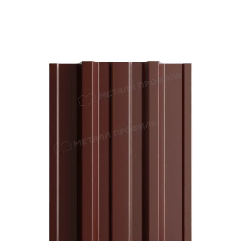 Штакетник Металл Профиль TRAPEZE-Т (Прямой) NormanMP 0,5 мм RAL 8017 Шоколад купить в екатеринбурге