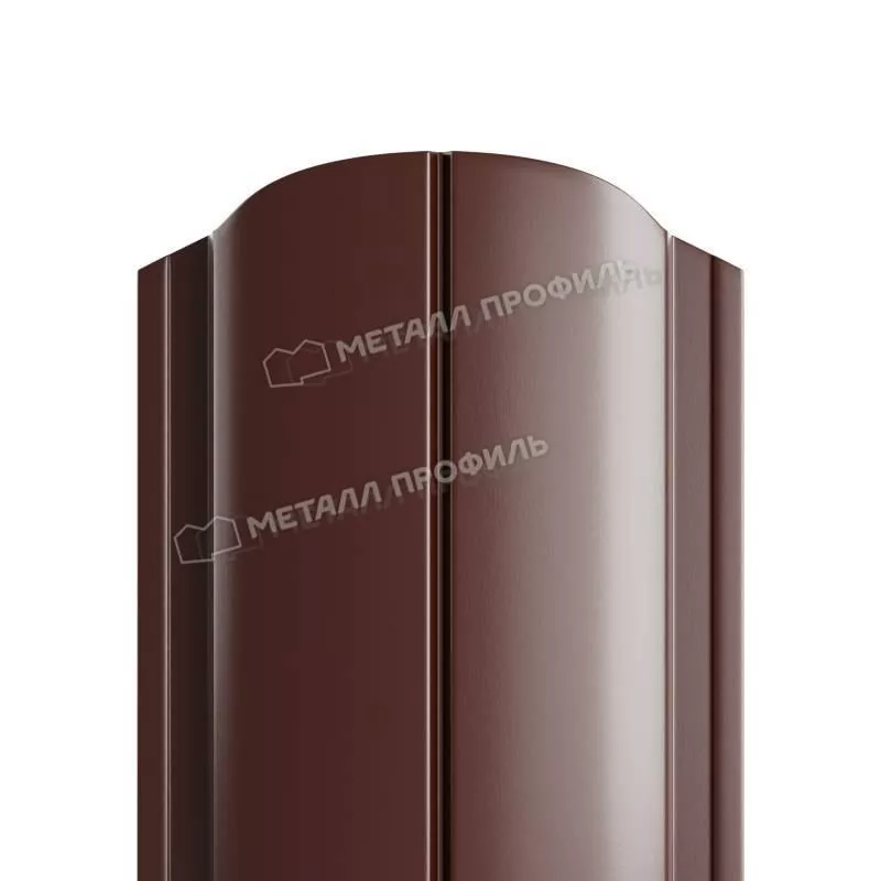 Штакетник Металл Профиль ELLIPSE-O (Закругленный) PURETAN 0,5 мм RAL 8017 Шоколад купить в екатеринбурге