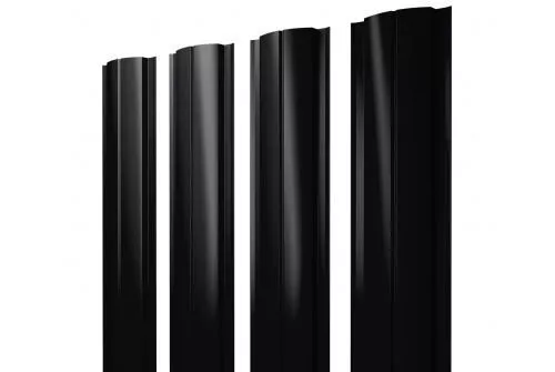 Штакетник Grand Line Slim Полукруглый 0,5 Quarzit Lite  RAL 9005 Черный купить в екатеринбурге