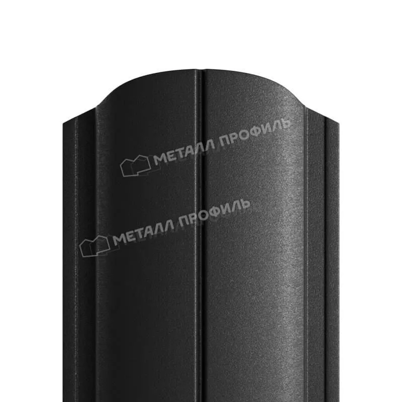 Штакетник Металл Профиль ELLIPSE-O (Закругленный) PURMAN 0,5 мм RAL 9005 Черный купить в екатеринбурге