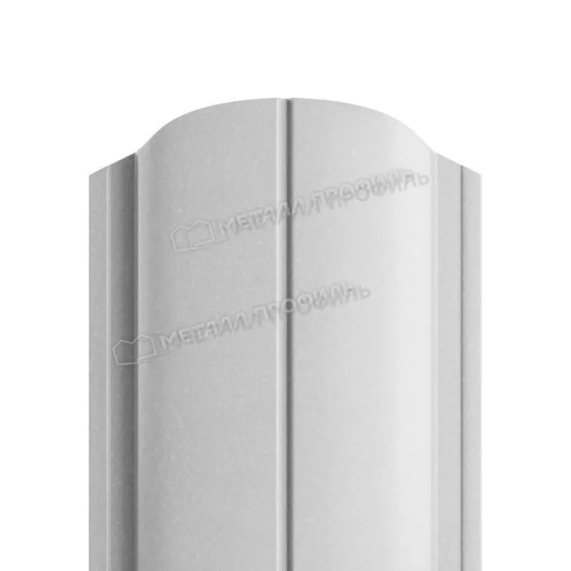 Штакетник Металл Профиль ELLIPSE-O (Закругленный) NormanMP 0,5 мм RAL 9006 Бело-алюминиевый купить в екатеринбурге