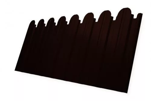Профнастил C10 B для забора фигурный Grand Line Satin Мatt 0,5 мм RR 32 темно-коричневый купить в екатеринбурге