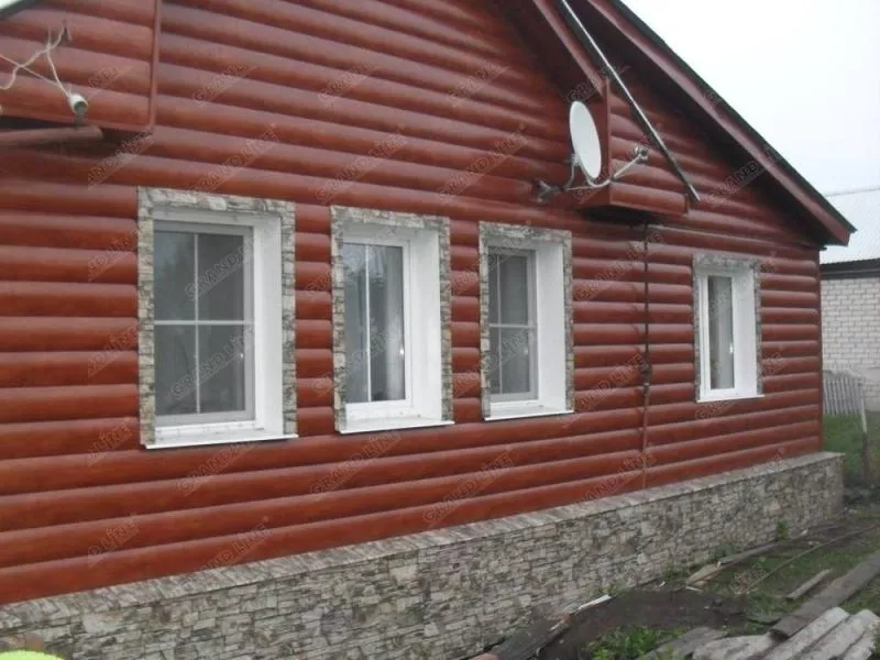 Сайдинг Блок-хаус 0,390 Grand Line 0,45 PE RAL 6005 зеленый мох купить в екатеринбурге